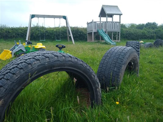 children's play area on the farm